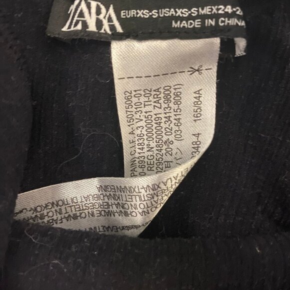 Zara Black Ribbed Cut-Out Crop Tank Top | Size S (EUR XS/S, US XS/S) - Picture 6 of 6